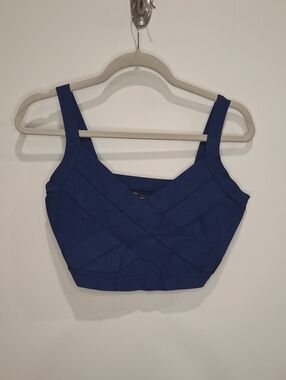 BCBGMaxAzria Royal Blue Cropped Bandage Tank